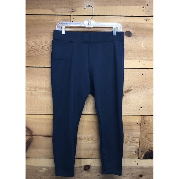 American Giant Legging Sweatpants Womens Size 12P Stretch Made In USA Navy - Picture 1 of 9